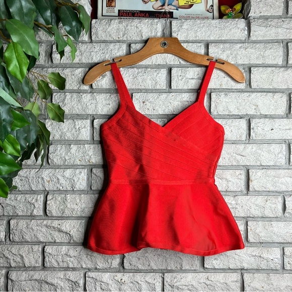 Bebe Bandage Peplum Top - Picture 1 of 5